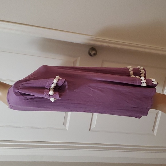 Jodifl S pom pom trim relaxed fit drop sleeve casual fun girly dress - Picture 3 of 9